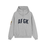 DOCARE(AFGK) "High-neck badge zip hoodie" DOCARE(AFGK) "High-neck badge zip hoodie"