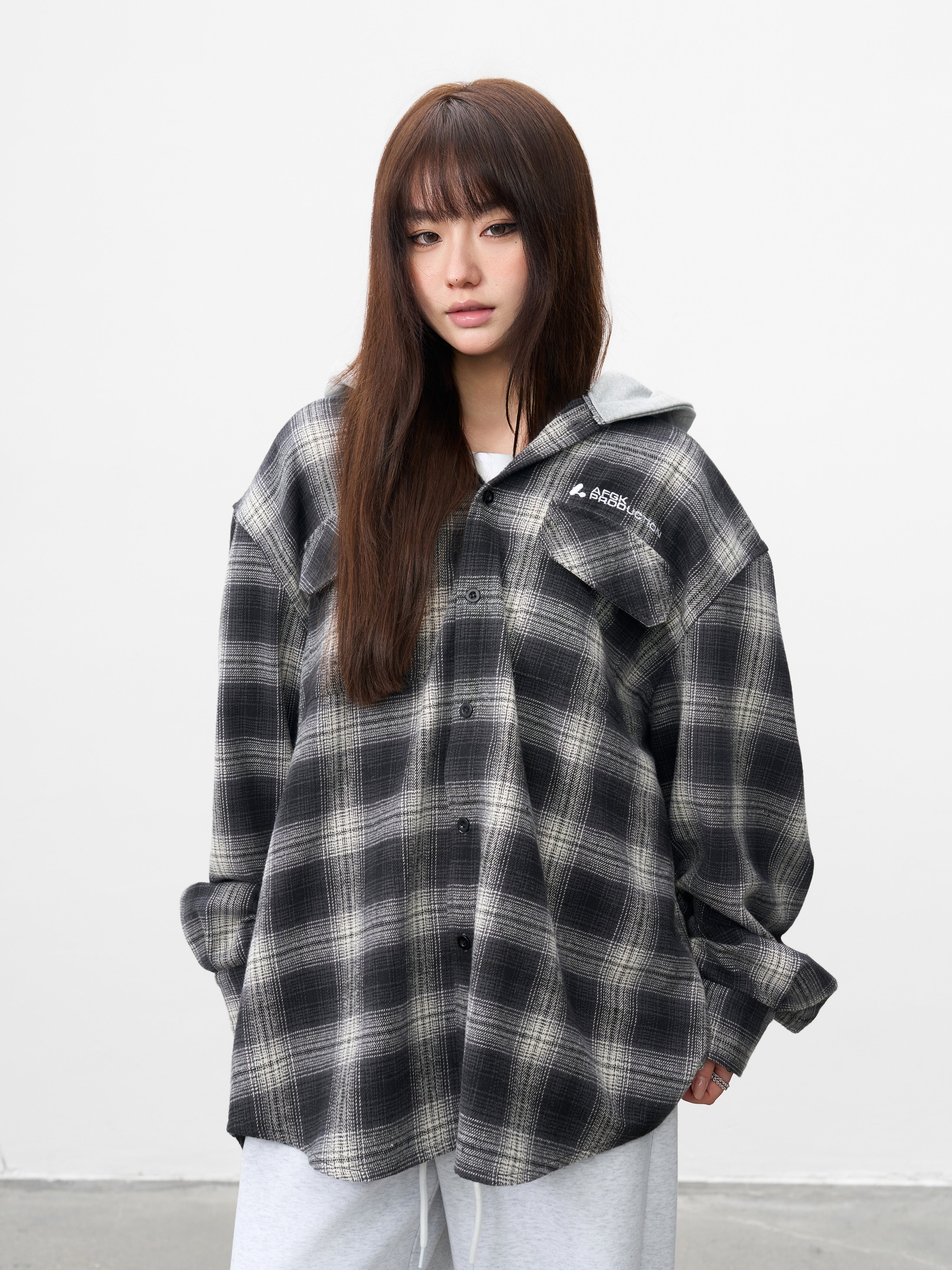 DONCARE(AFGK) "Hooded check shirt" DONCARE(AFGK) "Hooded check shirt"