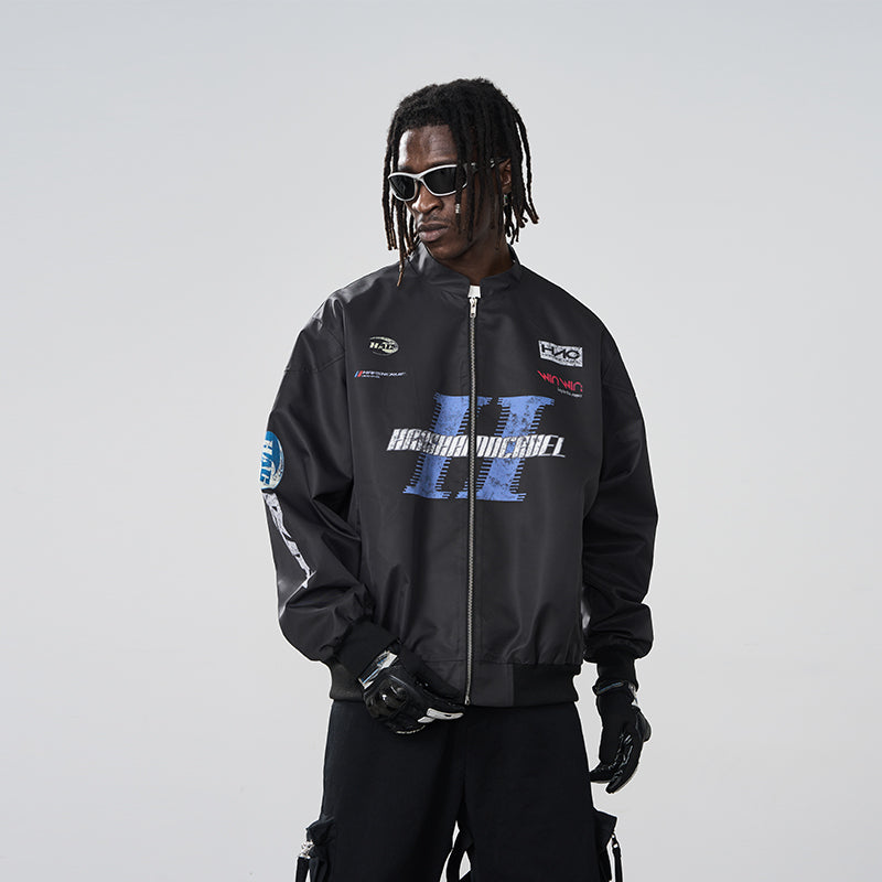 Stand Up Collar Logo Racing Coach Jacket Stand Up Collar Logo Racing Coach Jacket