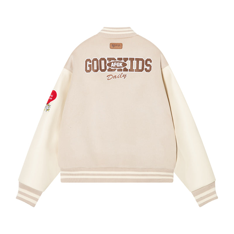 DONCARE(AFGK) "Angel leather varsity jacket" DONCARE(AFGK) "Angel leather varsity jacket"