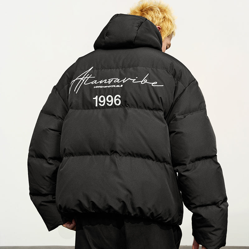 Handwritten Embroidery Hooded Down Jacket Handwritten Embroidery Hooded Down Jacket