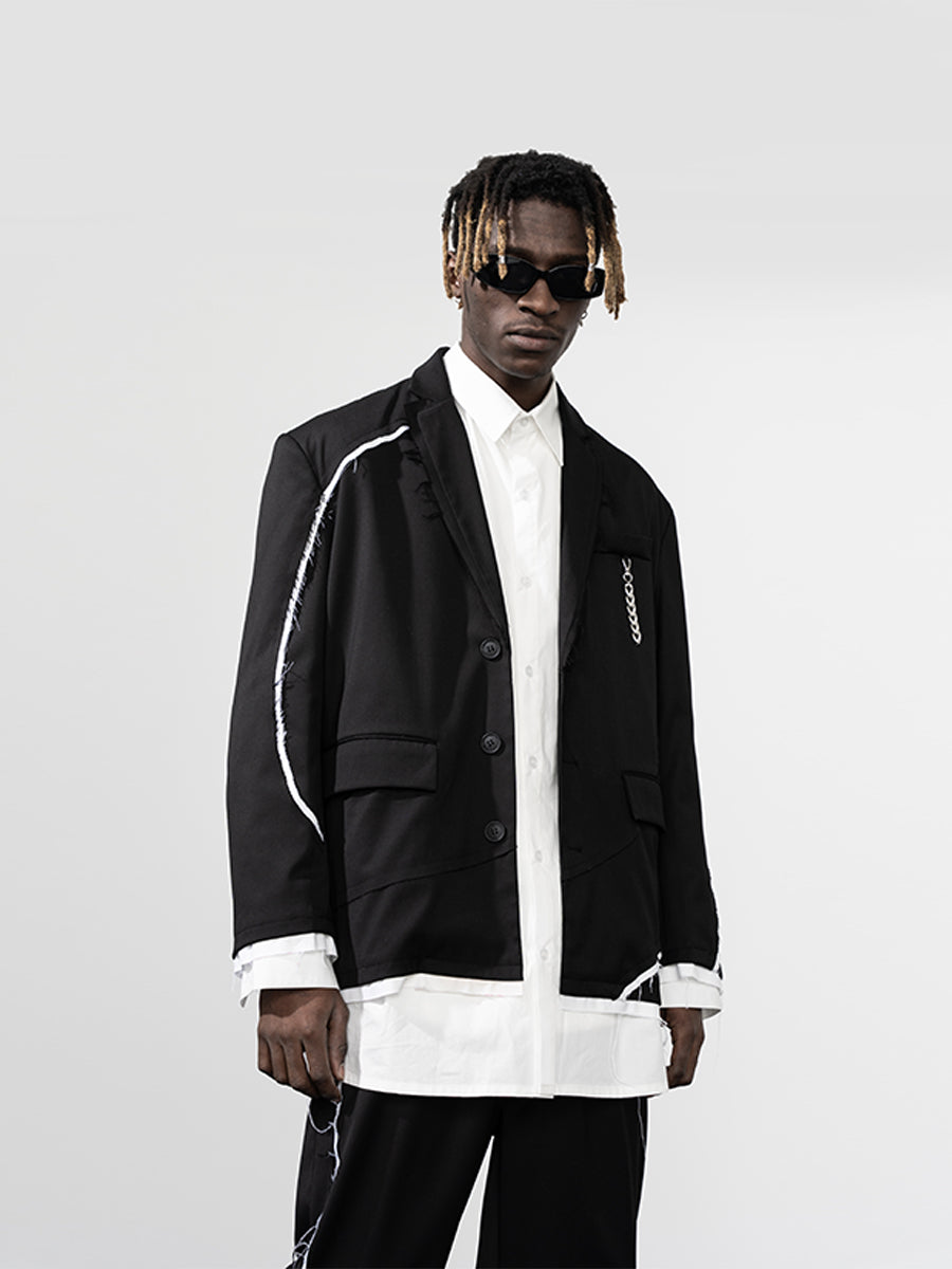 Ripped Loose Suit Jacket Ripped Loose Suit Jacket