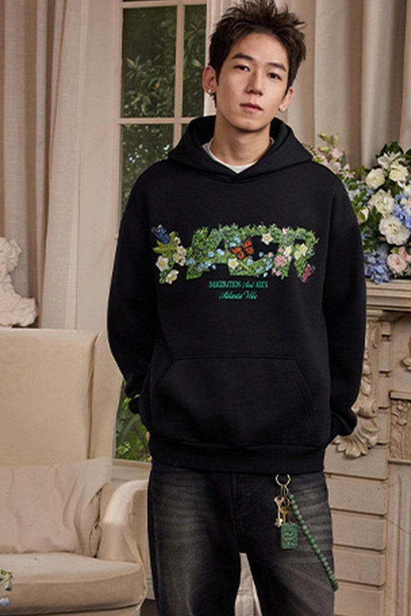 Butterfly Logo Loose Fleece Hoodie Butterfly Logo Loose Fleece Hoodie