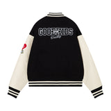 DONCARE(AFGK) "Angel leather varsity jacket" DONCARE(AFGK) "Angel leather varsity jacket"