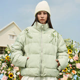 Floral Pearl Embroidery Down Jacket Floral Pearl Embroidery Down Jacket