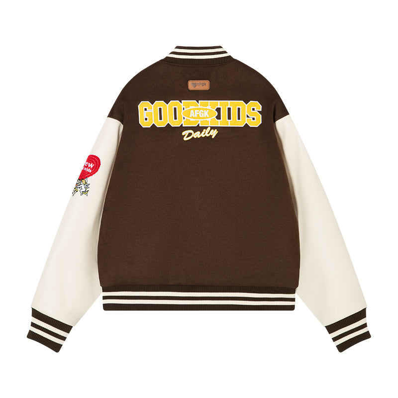 DONCARE(AFGK) "Angel leather varsity jacket" DONCARE(AFGK) "Angel leather varsity jacket"