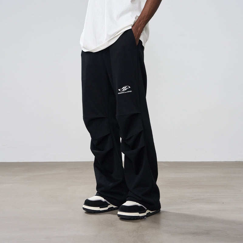 Embroidered Logo Folded Loose Sweatpants Embroidered Logo Folded Loose Sweatpants