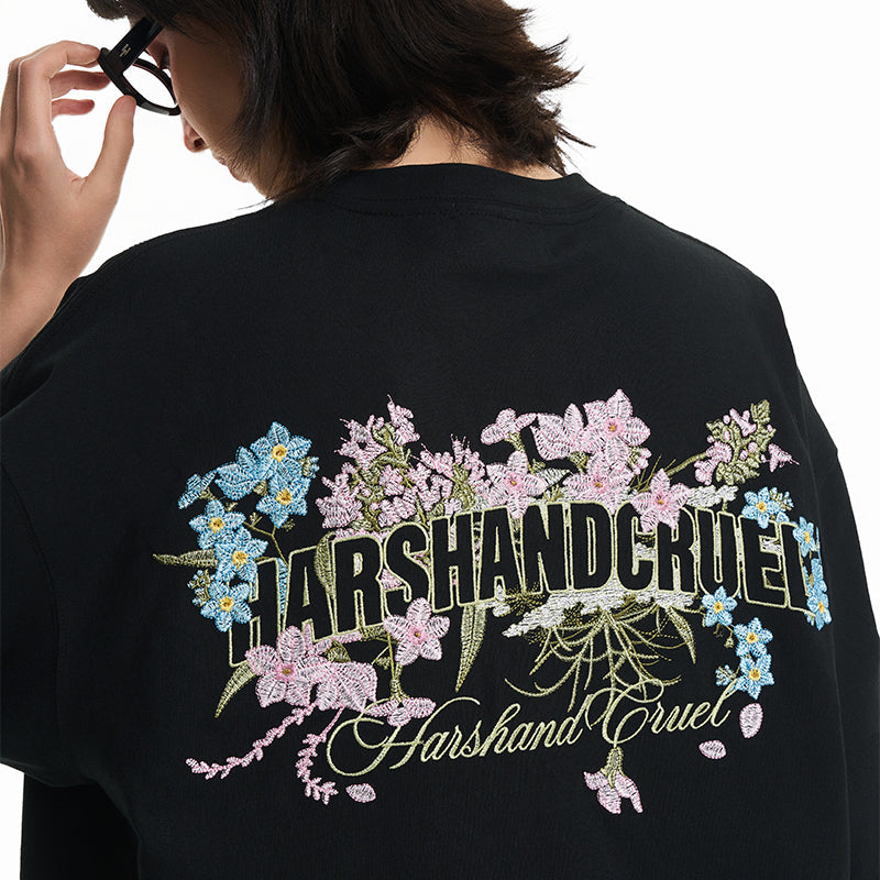 Blooming Flowers Embroidered Tee Blooming Flowers Embroidered Tee