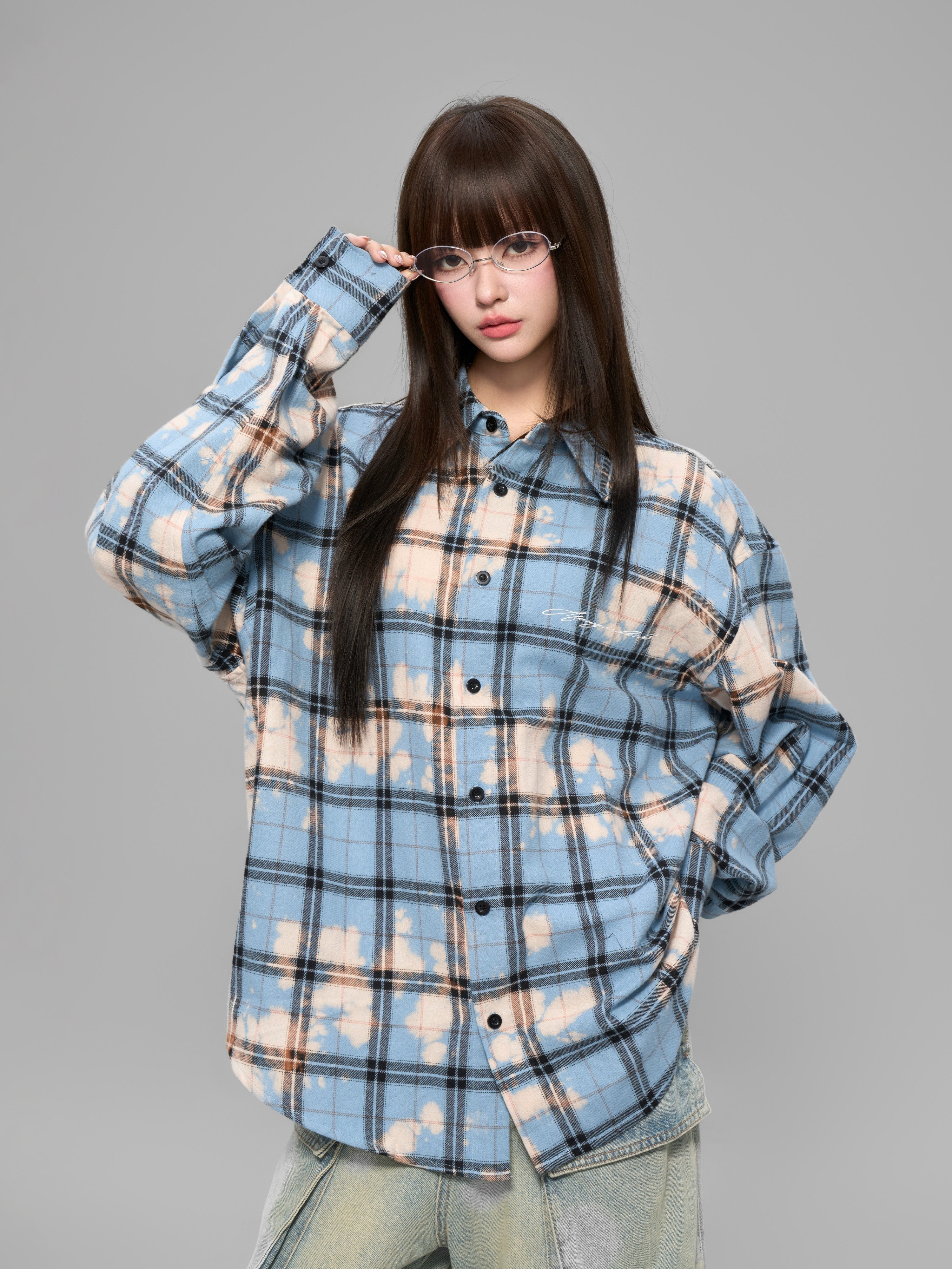 Tie-dye check shirt Tie-dye check shirt