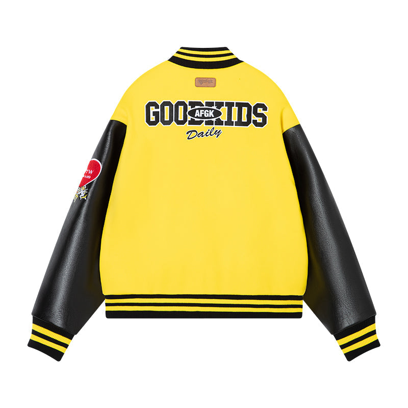 DONCARE(AFGK) "Angel leather varsity jacket" DONCARE(AFGK) "Angel leather varsity jacket"