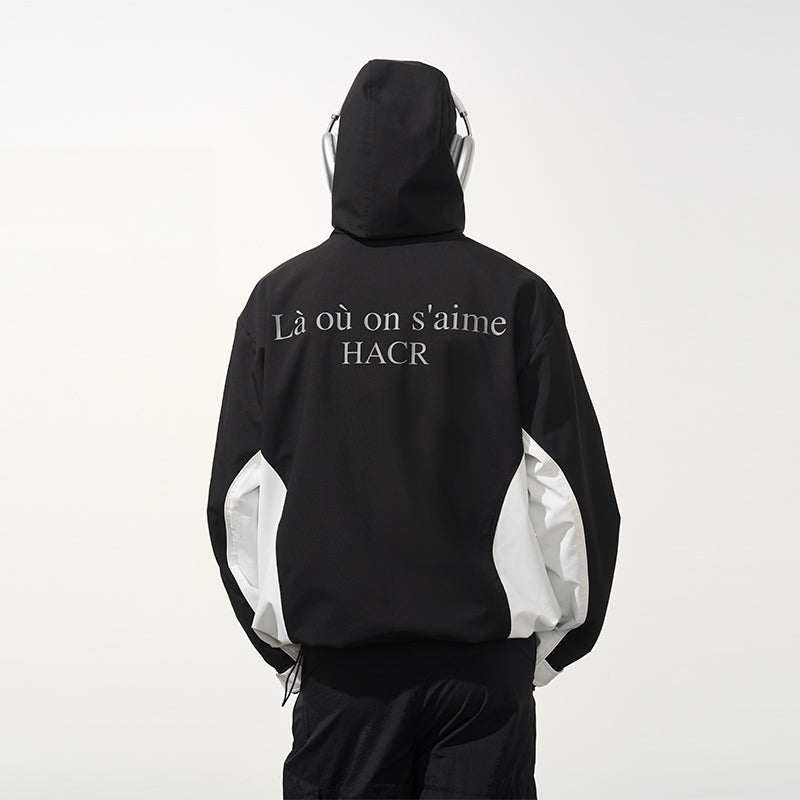 Waterproof Contrast Splicing Hooded Jacket Waterproof Contrast Splicing Hooded Jacket