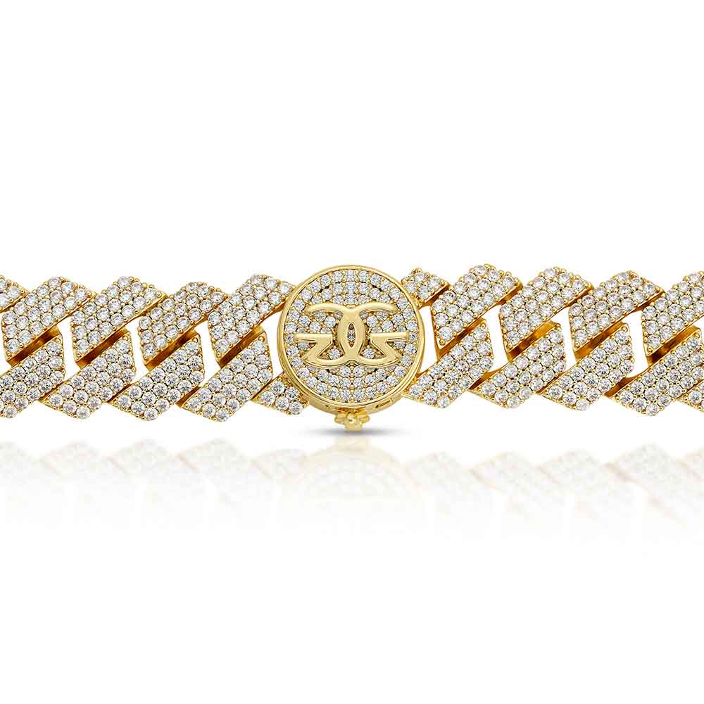 3 Row Diamond Cuban Bracelet 18mm 3 Row Diamond Cuban Bracelet 18mm