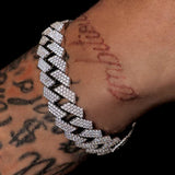 3 Row Diamond Cuban Bracelet White Gold 18mm 3 Row Diamond Cuban Bracelet White Gold 18mm