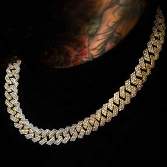 3 Row Diamond Cuban Chain 18mm