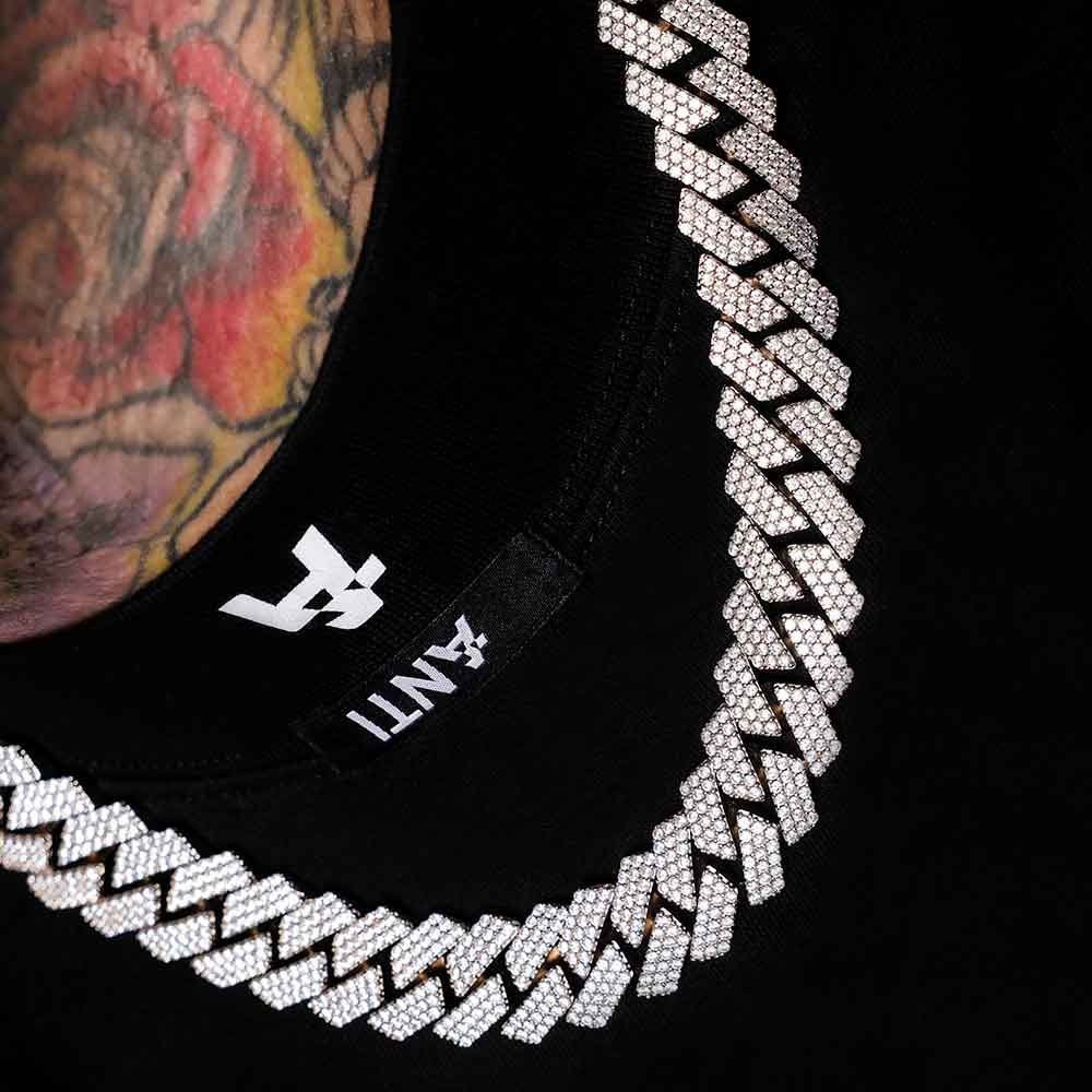 3 Row Diamond Cuban Chain 18mm 3 Row Diamond Cuban Chain 18mm