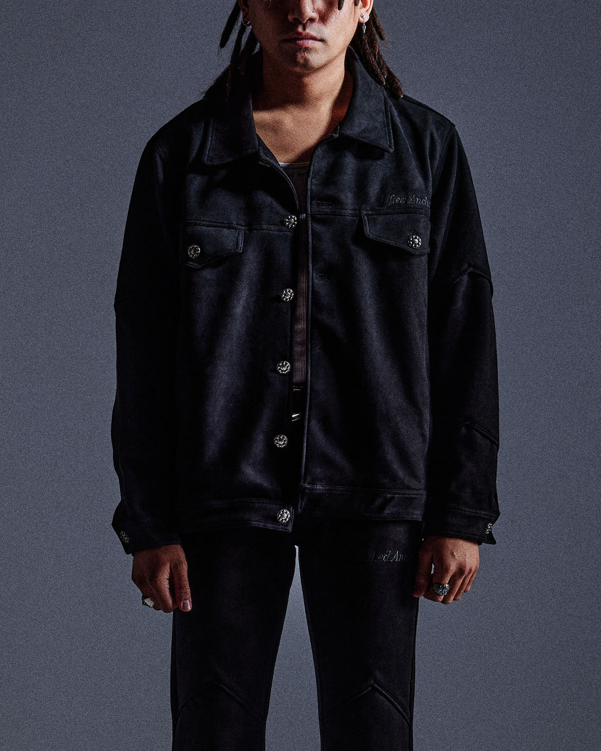 "Dolby" Synth Suede Jacket (Black) "Dolby" Synth Suede Jacket (Black)