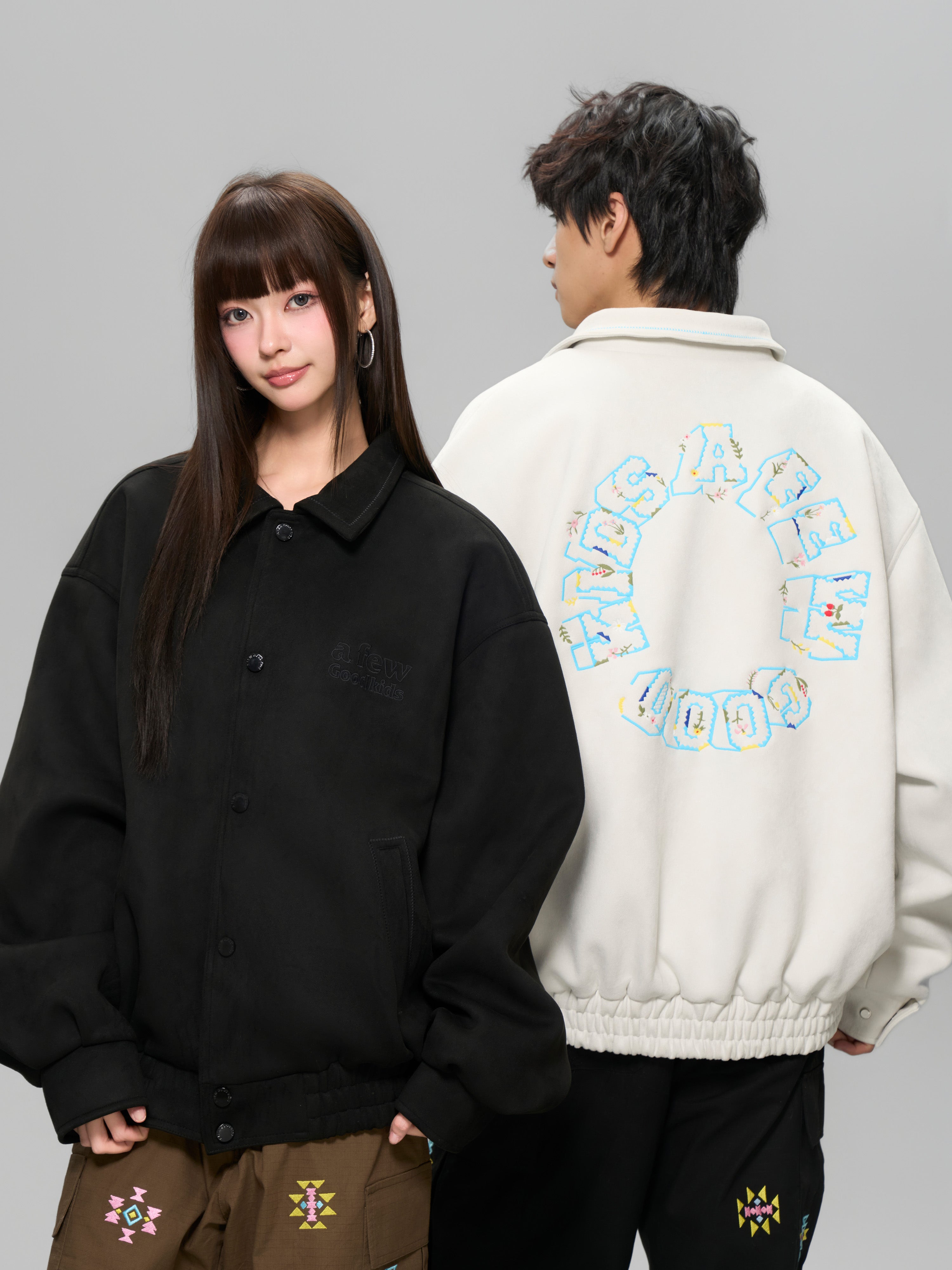 DONCARE(AFGK) "Ethnic Style logo suede jacket" DONCARE(AFGK) "Ethnic Style logo suede jacket"