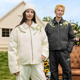 Floral Embroidery Lapel CollarDown Coat Floral Embroidery Lapel CollarDown Coat