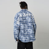 Tie Dyed Plaid Gothic Logo Shirt Tie Dyed Plaid Gothic Logo Shirt