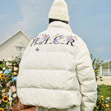 Floral Embroidery Zip HACR Down Jacket Floral Embroidery Zip HACR Down Jacket