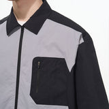 Contrast Stitching Deconstructed Zipper Shirt Contrast Stitching Deconstructed Zipper Shirt