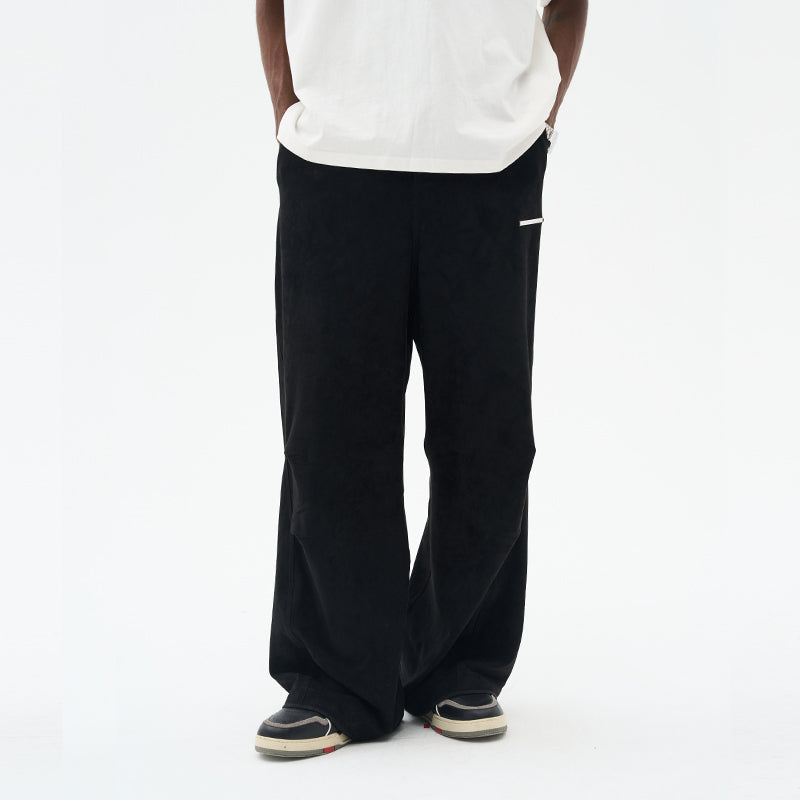 Suede Pleated Flared Trousers Suede Pleated Flared Trousers