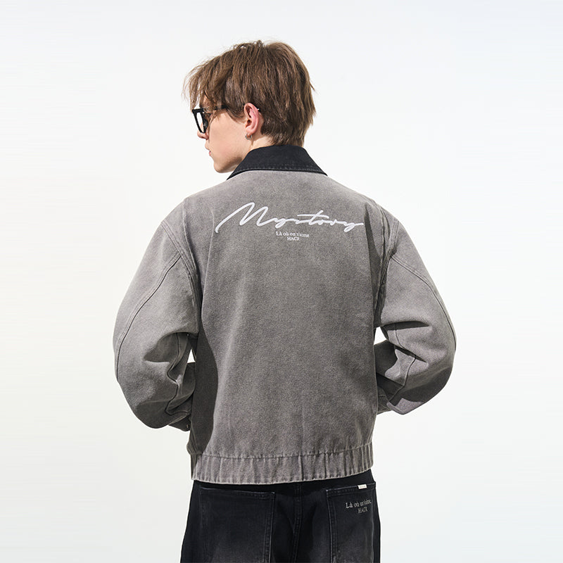 Washed Retro Printed Jacket Washed Retro Printed Jacket