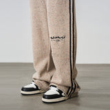 Striped Embroidered Knitted Trousers Striped Embroidered Knitted Trousers