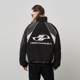 Contrast Splicing Striped Logo Jacket Contrast Splicing Striped Logo Jacket