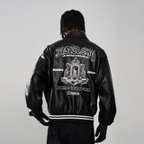 Embroidered Loose Leather Jacket Embroidered Loose Leather Jacket