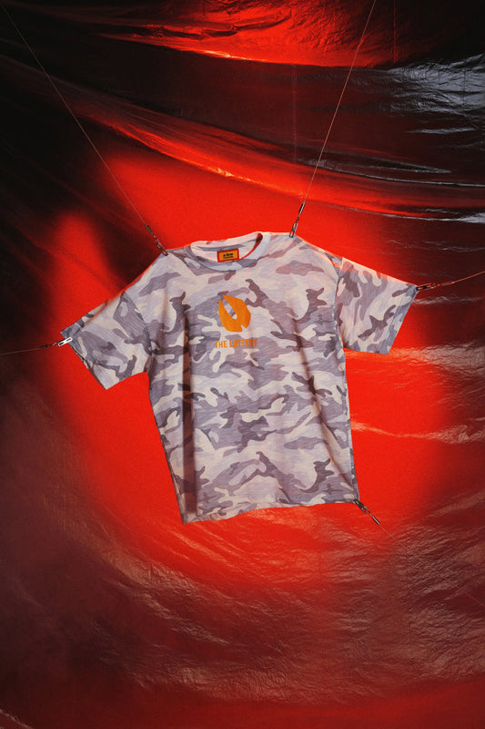 DONCARE(AFGK) "Camo distressed logo tee"