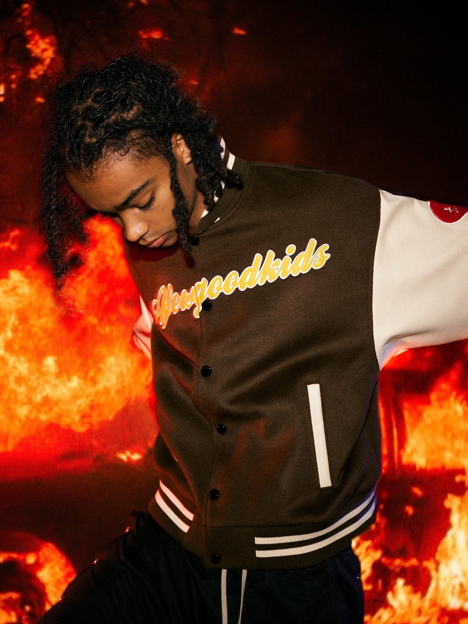 DONCARE(AFGK) "Angel leather varsity jacket" DONCARE(AFGK) "Angel leather varsity jacket"