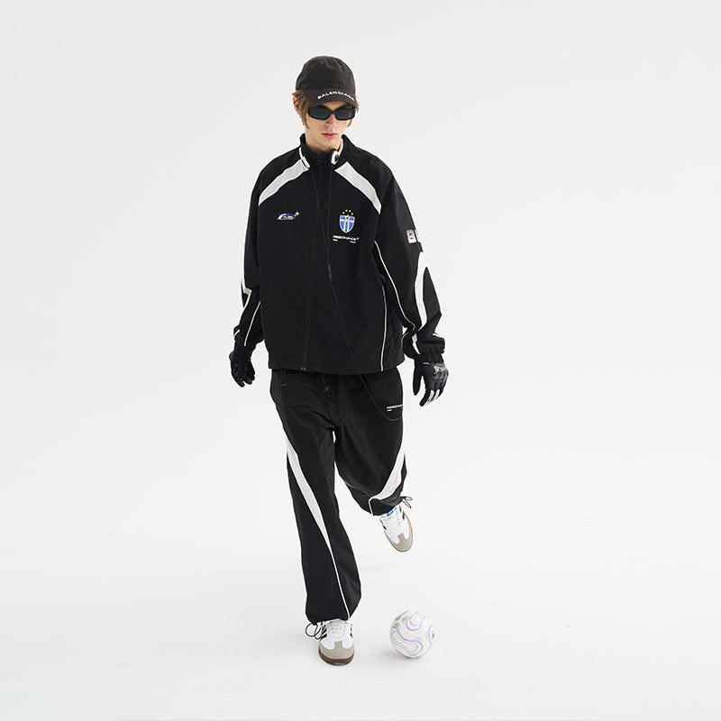 Splicing Loose Crest Logo Jacket Splicing Loose Crest Logo Jacket