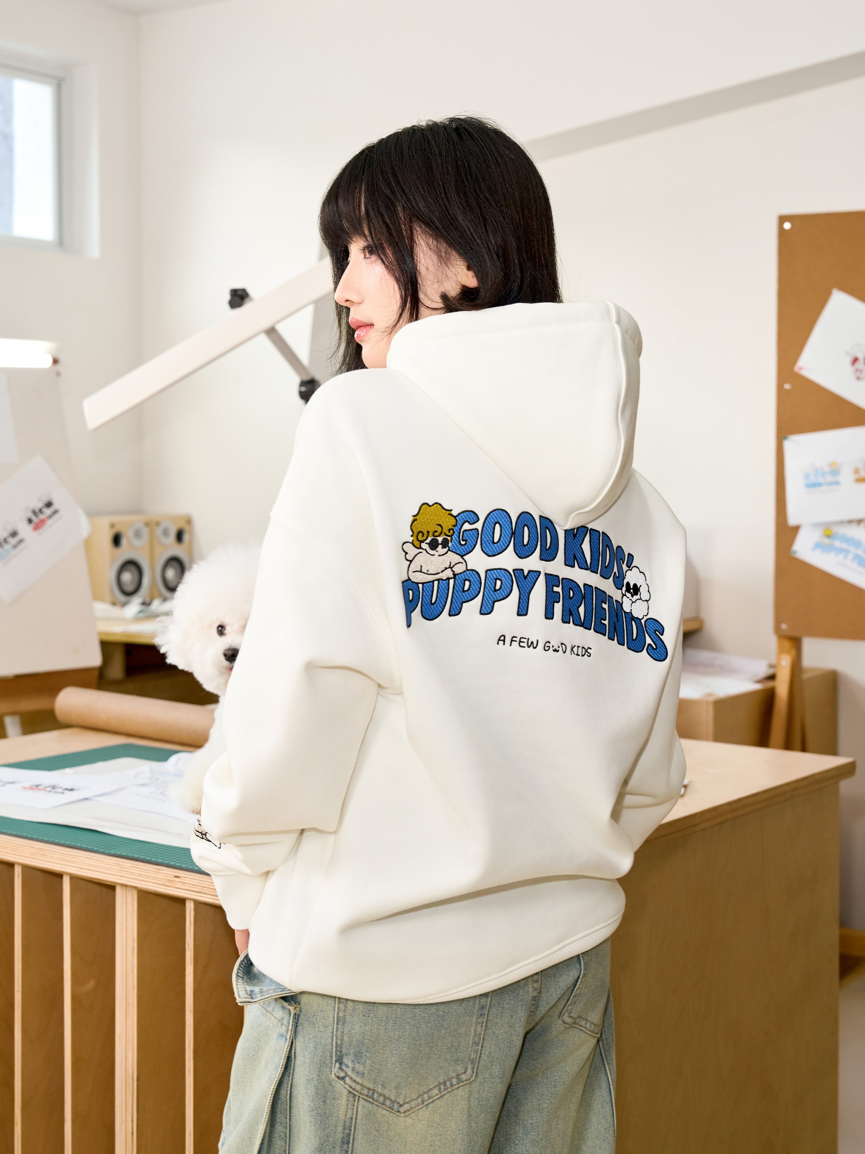 AFGK X TOMBONIA "Cupid puppy logo hoodie" AFGK X TOMBONIA "Cupid puppy logo hoodie"