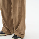 Suede Pleated Flared Trousers Suede Pleated Flared Trousers