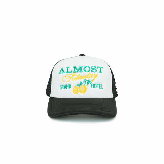 Grand Hotel Trucker Hat (Black/Teal)