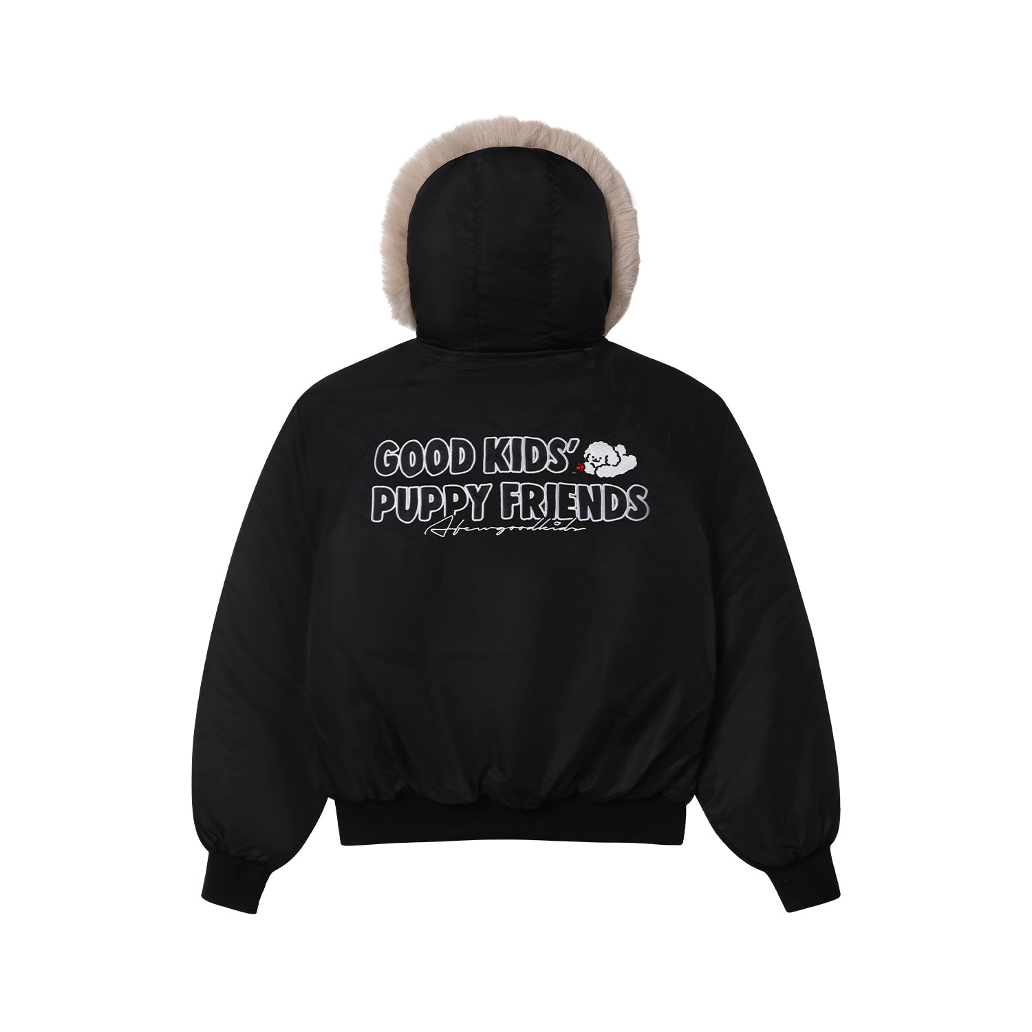 AFGK X TOMBONIA "Velcro logo fur jacket" AFGK X TOMBONIA "Velcro logo fur jacket"