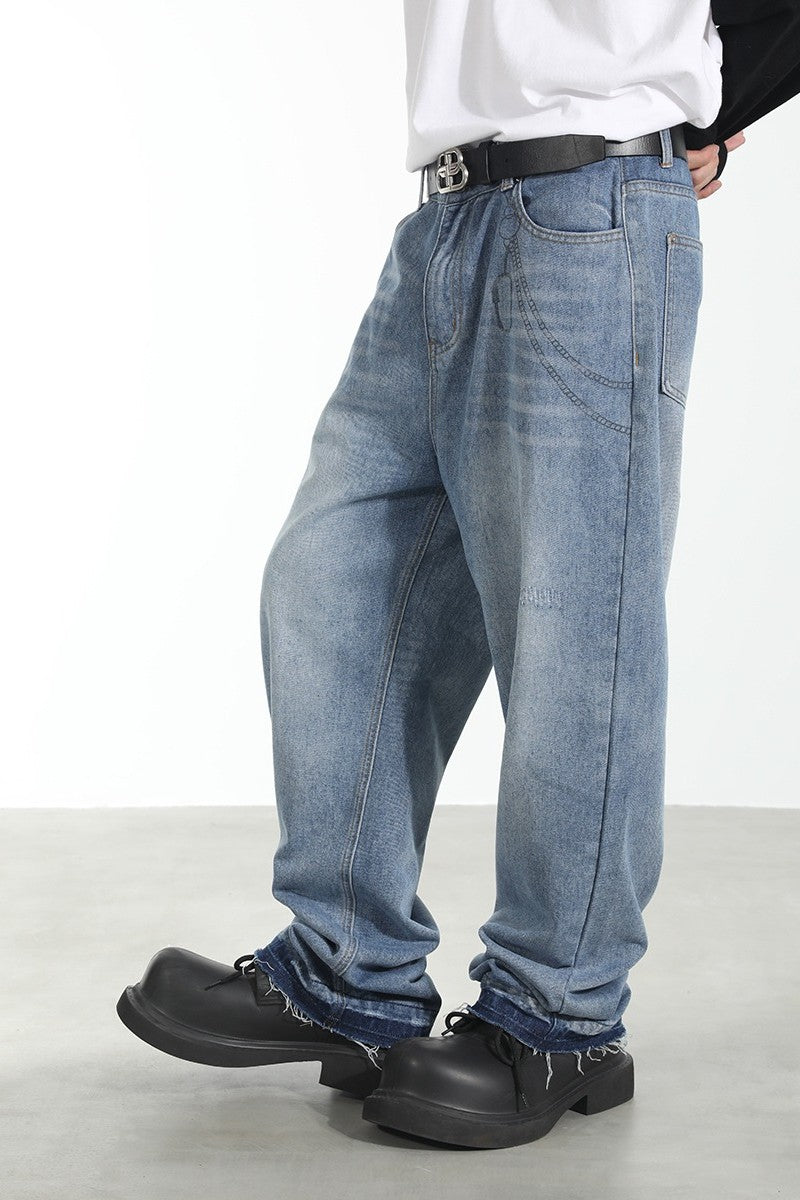 Wallet Chain Printed Washed Denim Wallet Chain Printed Washed Denim