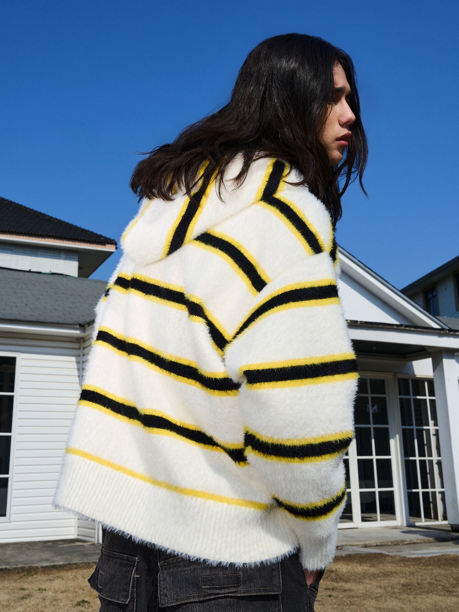 DONCARE(AFGK) "Stripe hooded jumper" DONCARE(AFGK) "Stripe hooded jumper"