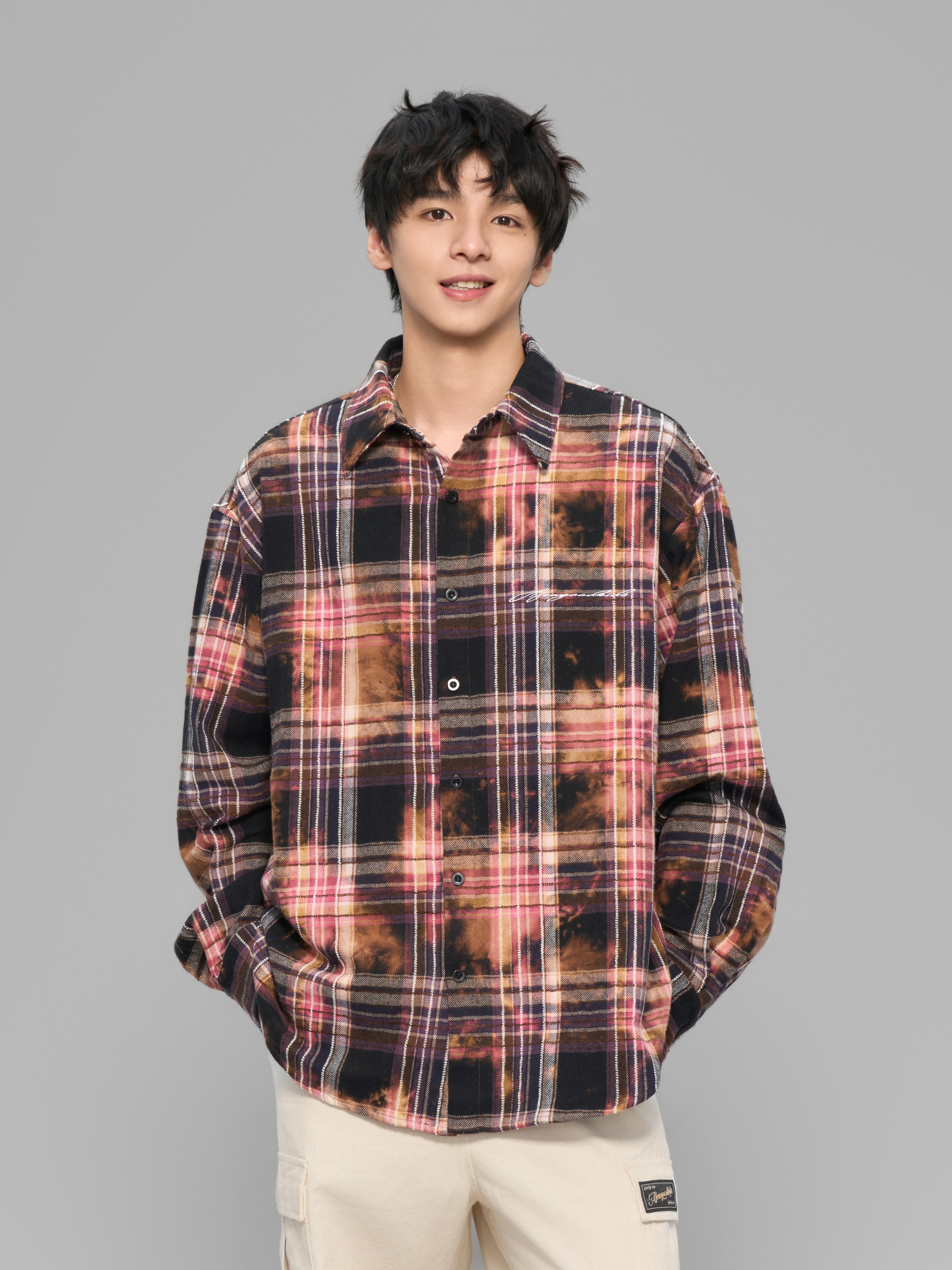 Tie-dye check shirt Tie-dye check shirt