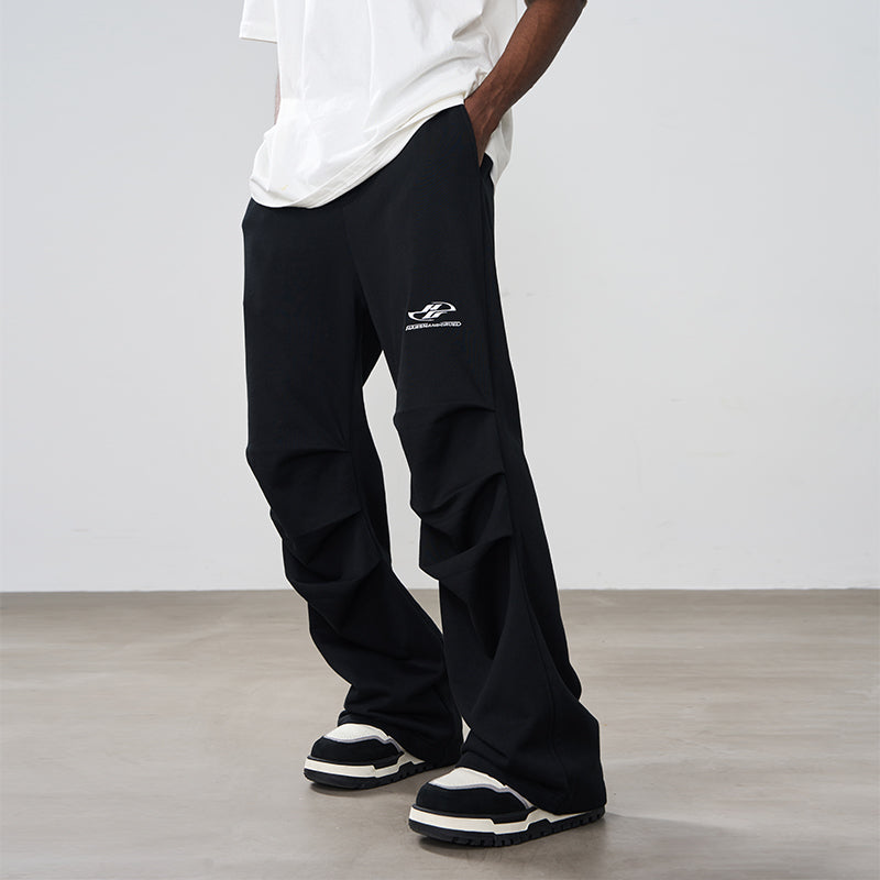 Embroidered Logo Folded Loose Sweatpants Embroidered Logo Folded Loose Sweatpants