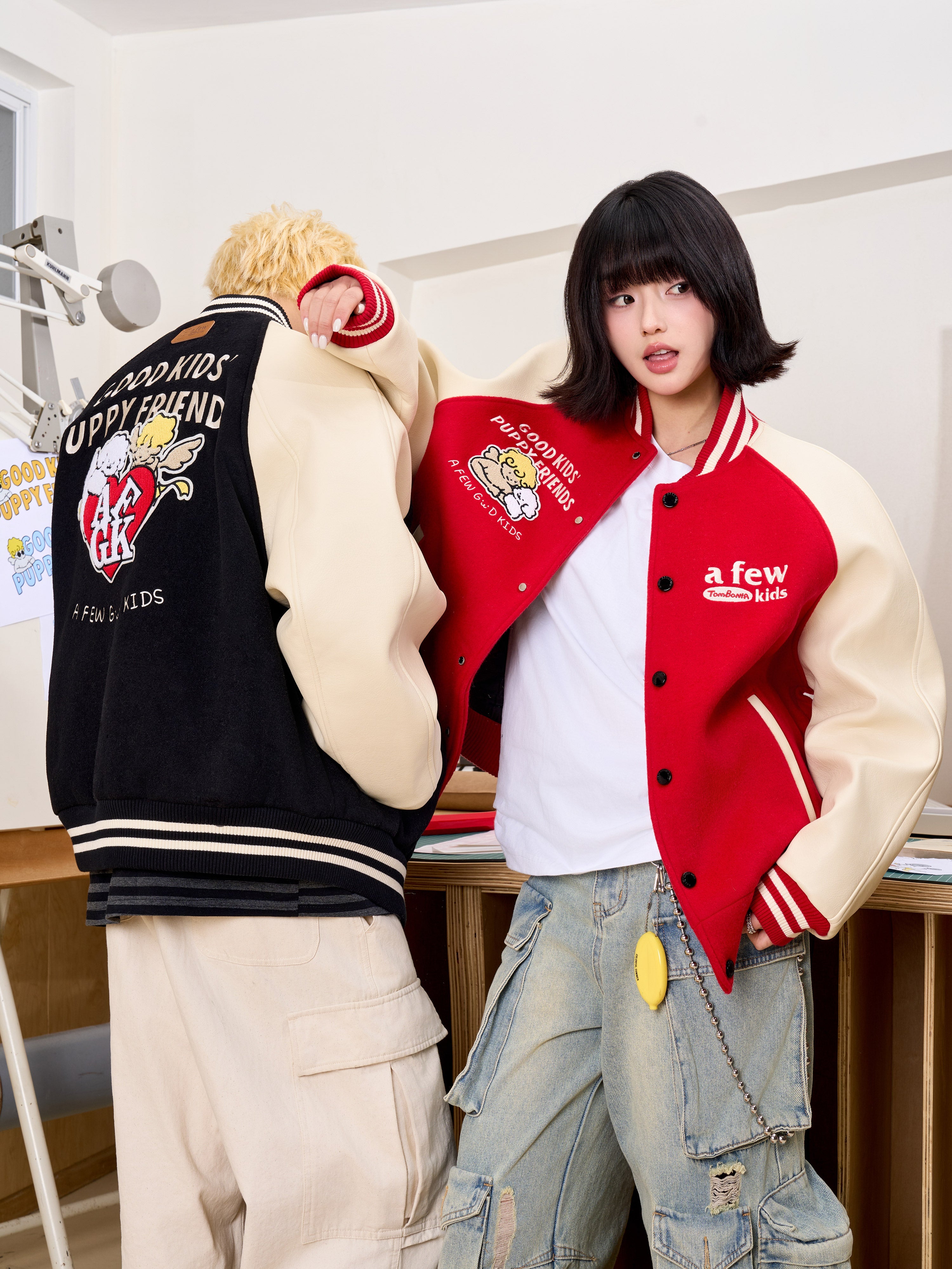 AFGK X TOMBONIA "Puppy logo varsity jacket" AFGK X TOMBONIA "Puppy logo varsity jacket"