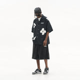 Handpainted Flowers Printed Cuban Shirt Handpainted Flowers Printed Cuban Shirt