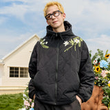 Floral Quilted Hooded Down Coat Floral Quilted Hooded Down Coat