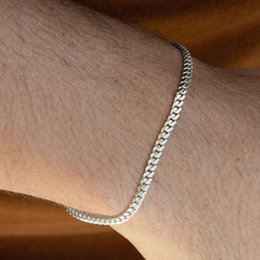 Silver Cuban Link Bracelet