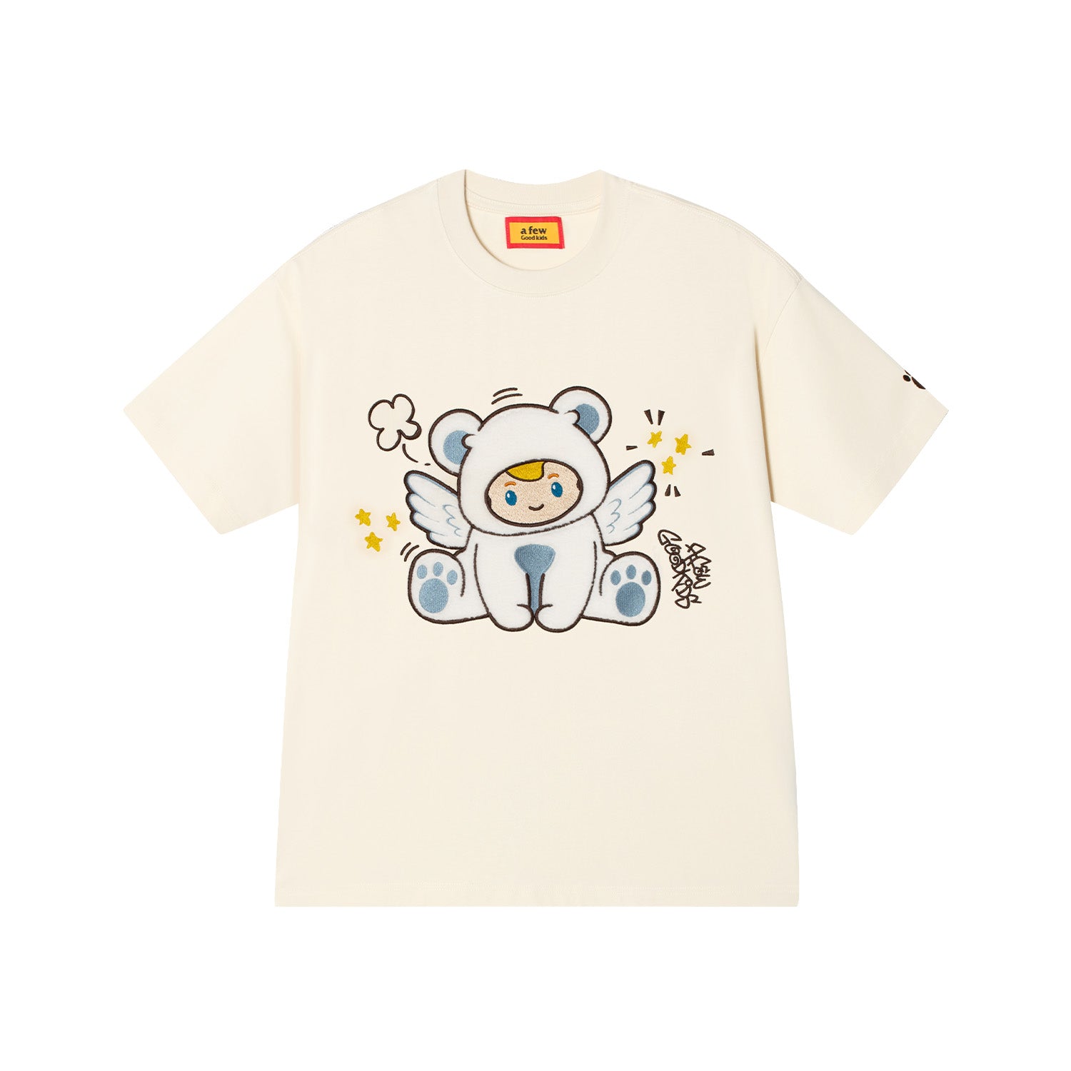 DONCARE(AFGK) "Flocked angel logo tee" DONCARE(AFGK) "Flocked angel logo tee"