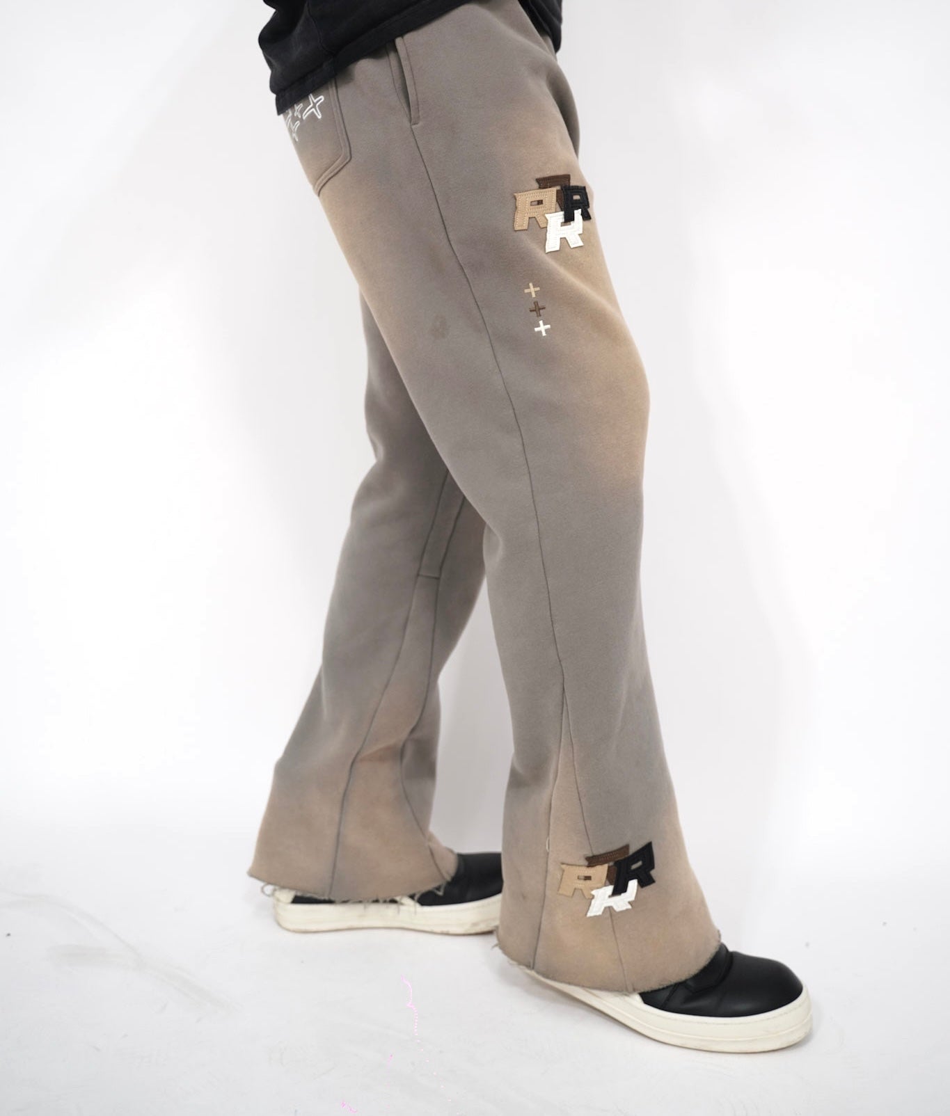 Patch Flare Sweatpants - Stone Patch Flare Sweatpants - Stone