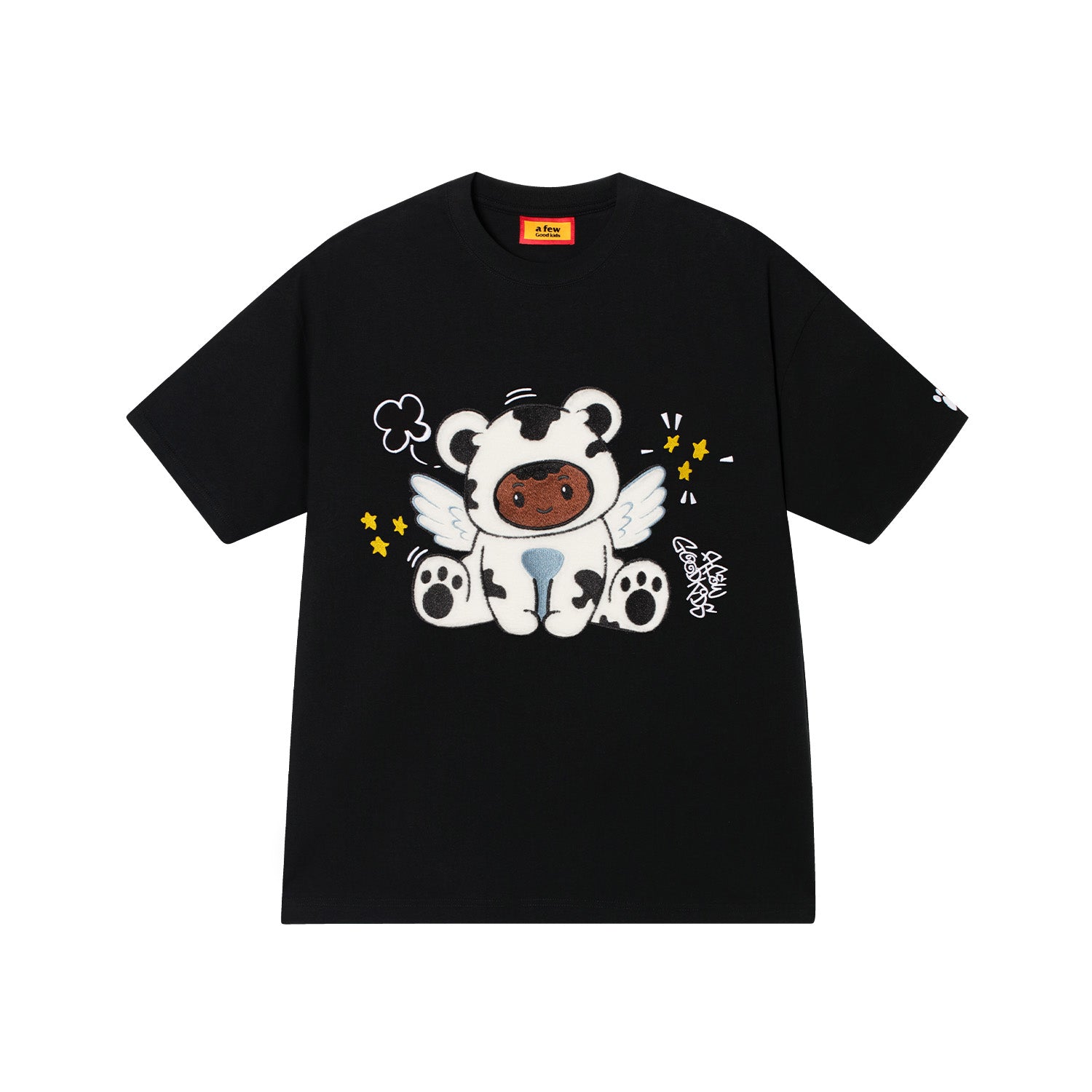 DONCARE(AFGK) "Flocked angel logo tee" DONCARE(AFGK) "Flocked angel logo tee"
