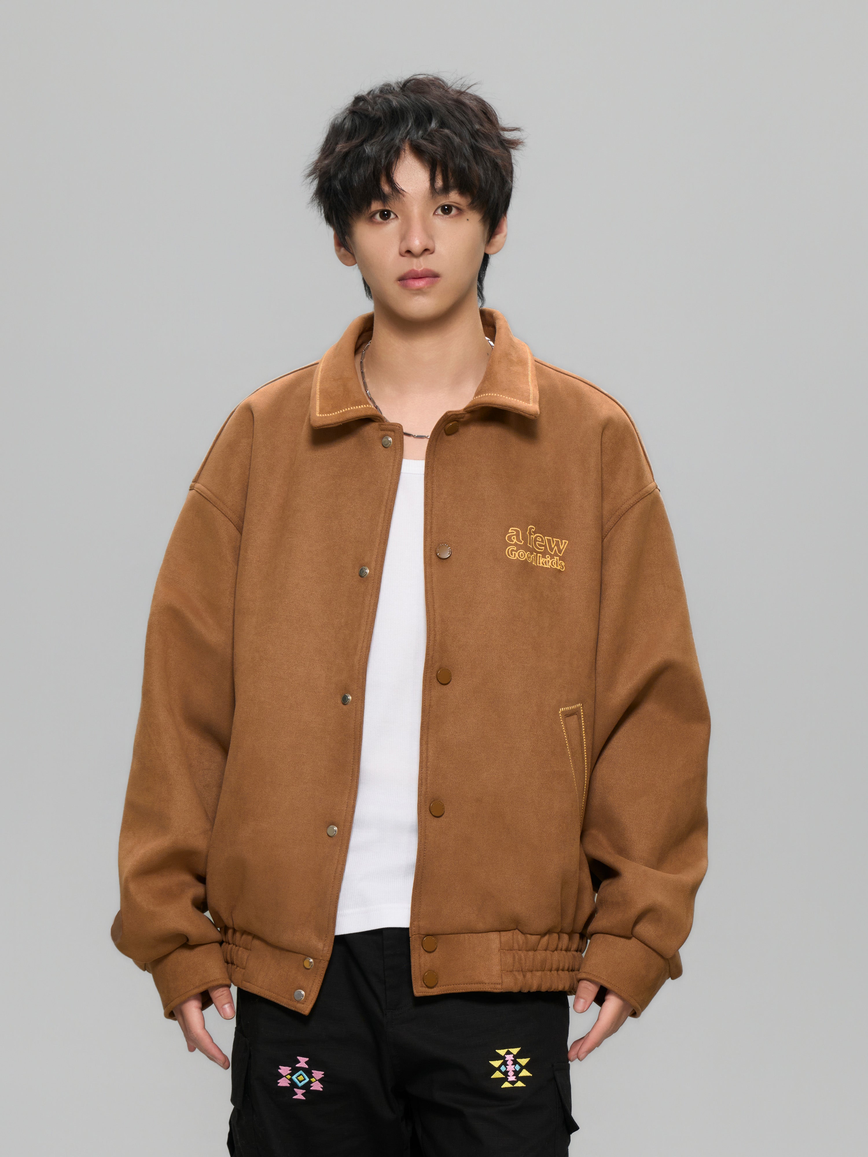 DONCARE(AFGK) "Ethnic Style logo suede jacket" DONCARE(AFGK) "Ethnic Style logo suede jacket"