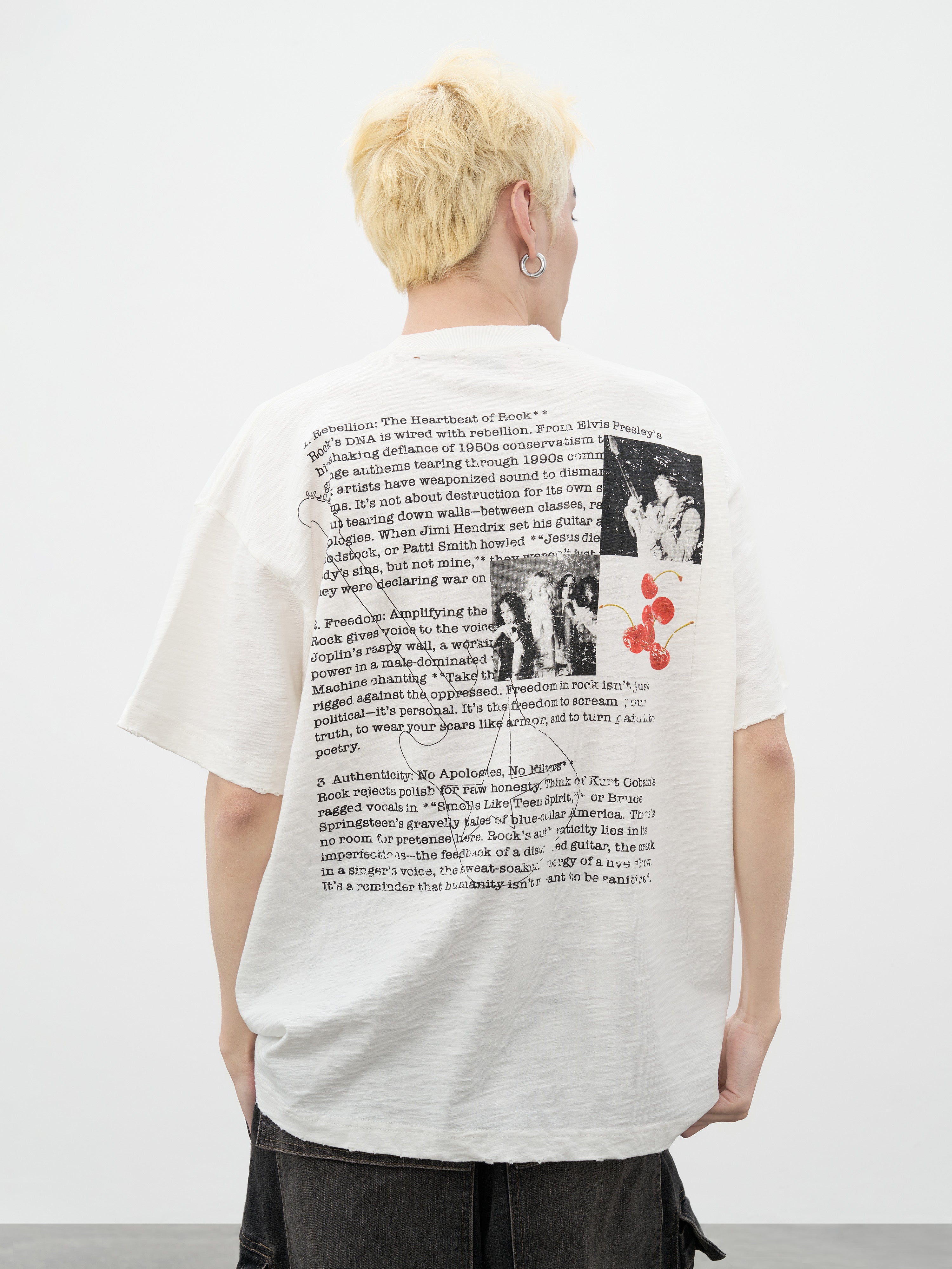 DONCARE(AFGK) "Distressed band tee" DONCARE(AFGK) "Distressed band tee"